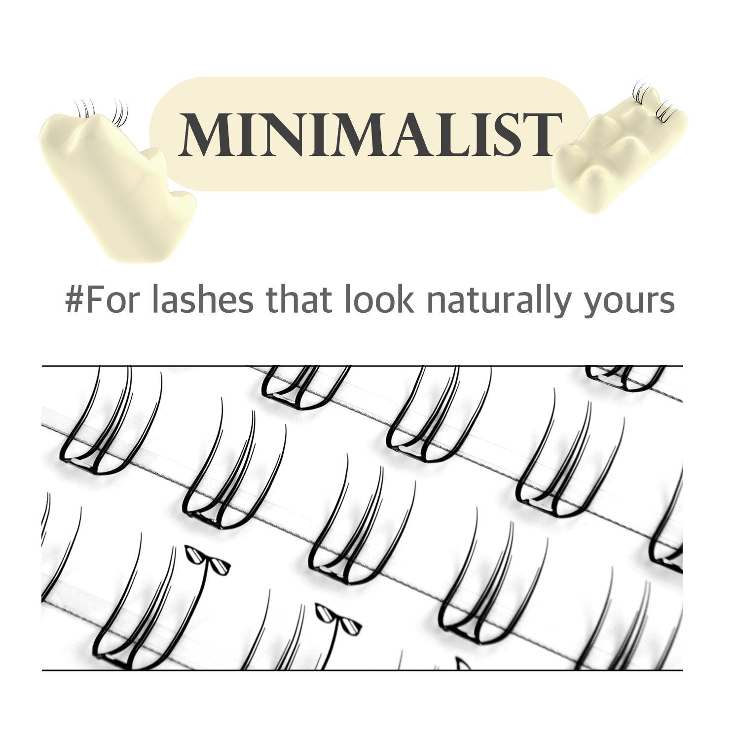 SOO ADOR Edge Lashes - Minimalist (Lash Tweezer included)