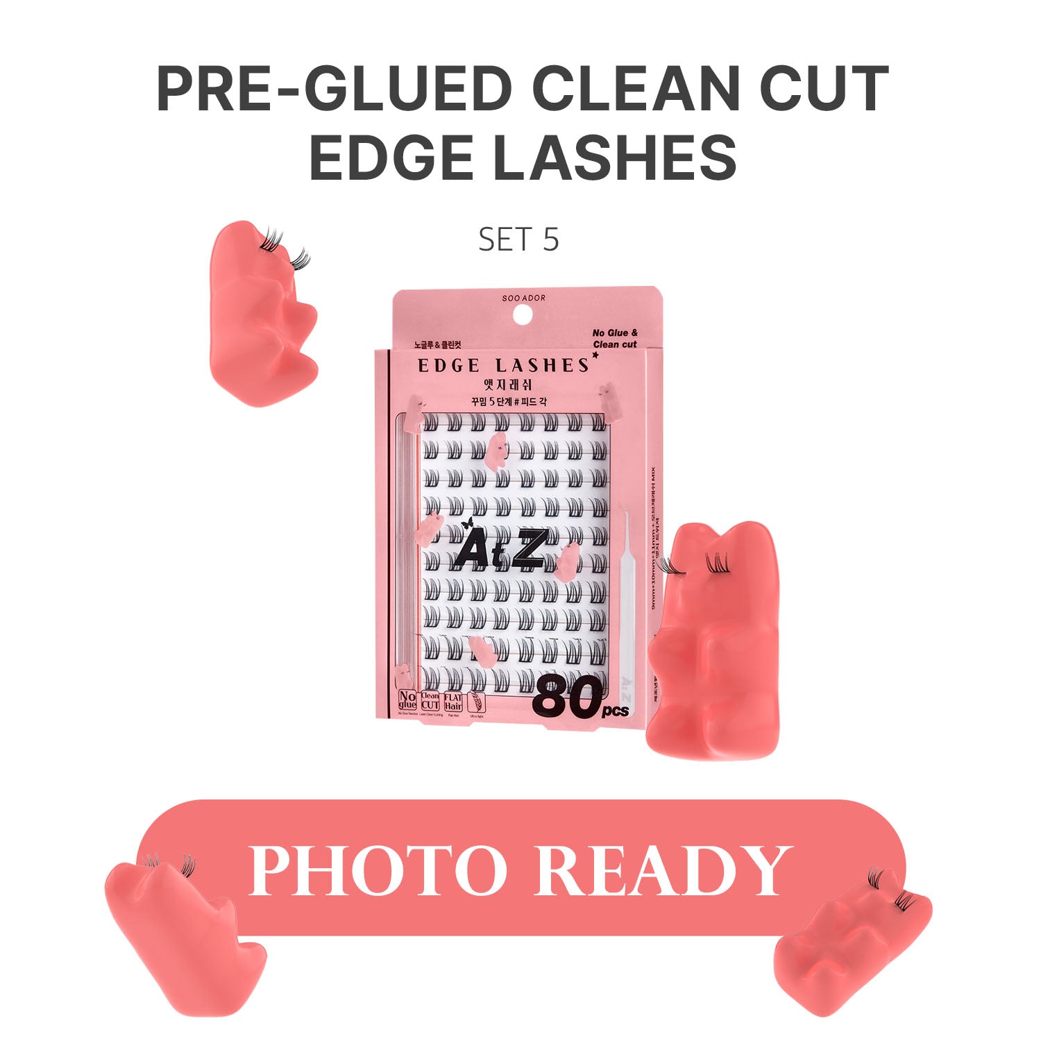 SOO ADOR Edge Lashes - Photo Ready (Lash Tweezer included)