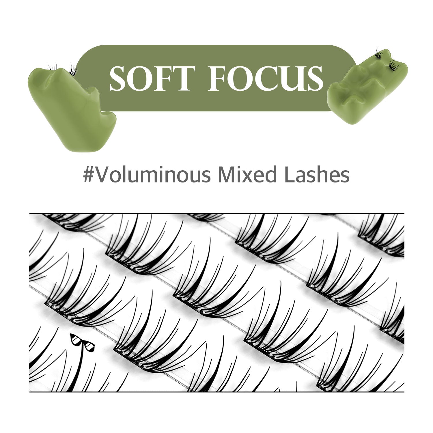SOO ADOR Edge Lashes - Soft Focus (Lash Tweezer included)