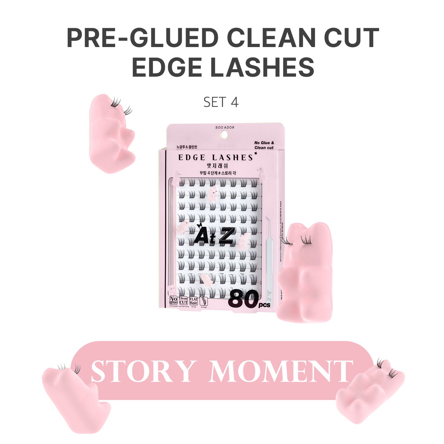 SOO ADOR Edge Lashes - Story Moment (Lash Tweezer included)