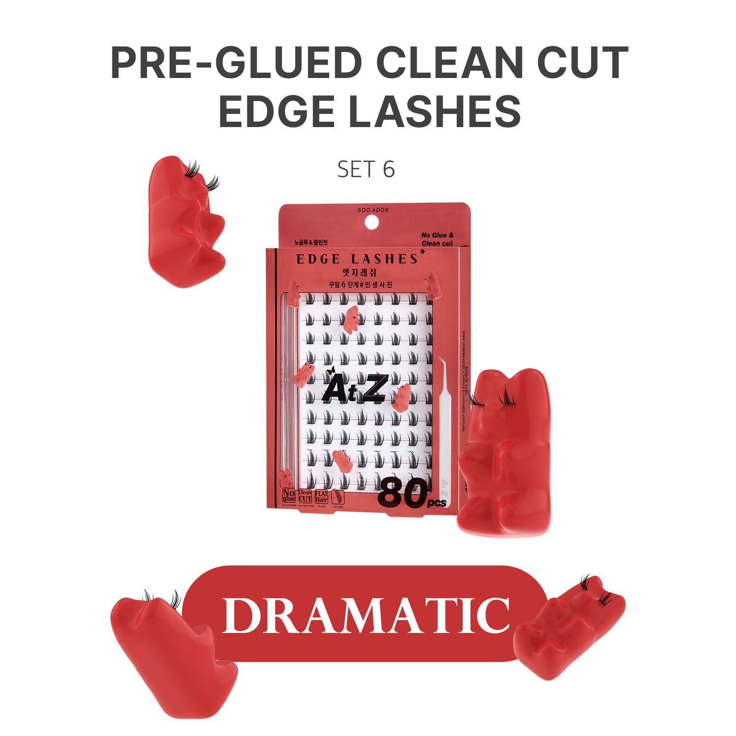 SOO ADOR Edge Lashes - Dramatic (Lash Tweezer included)