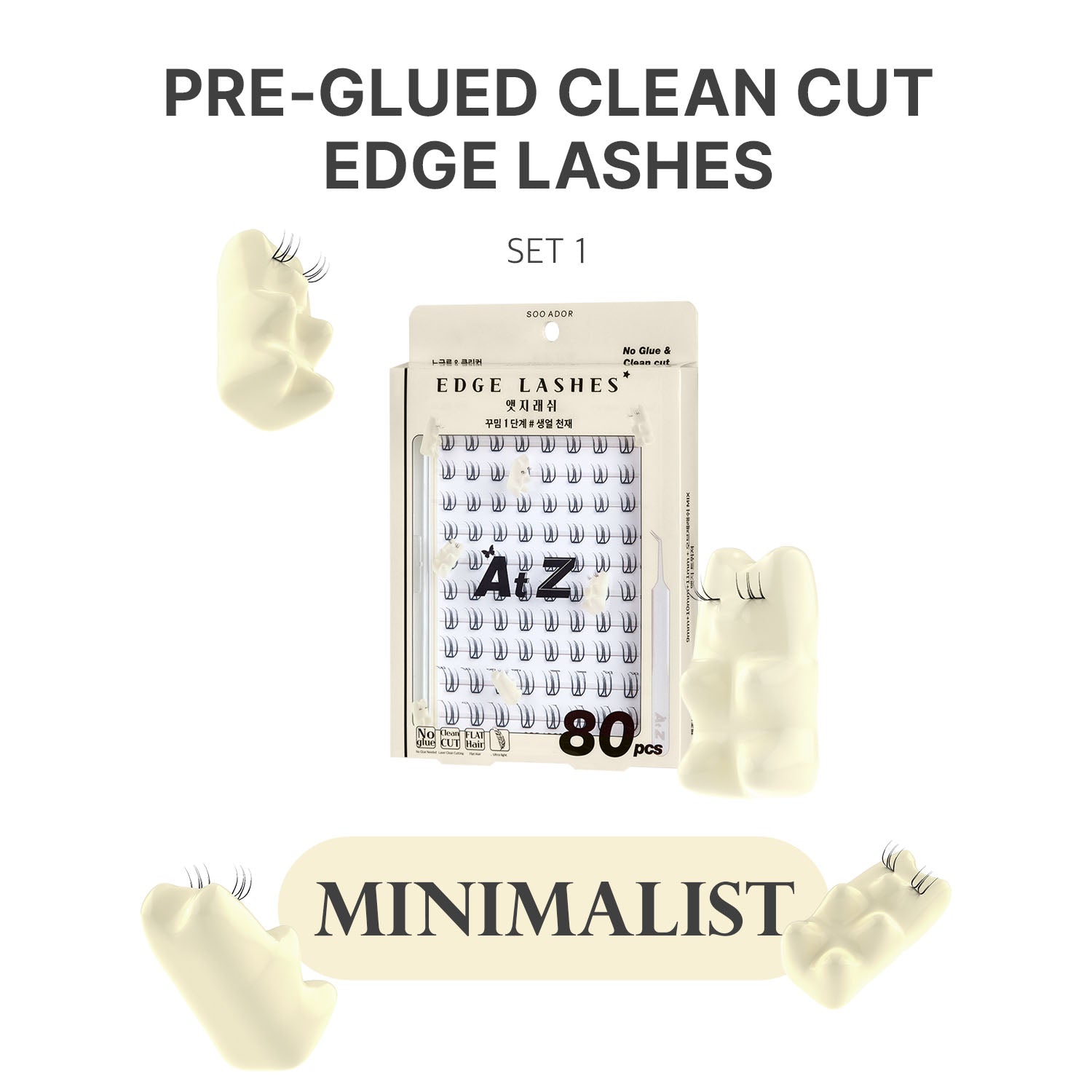 SOO ADOR Edge Lashes - Minimalist (Lash Tweezer included)